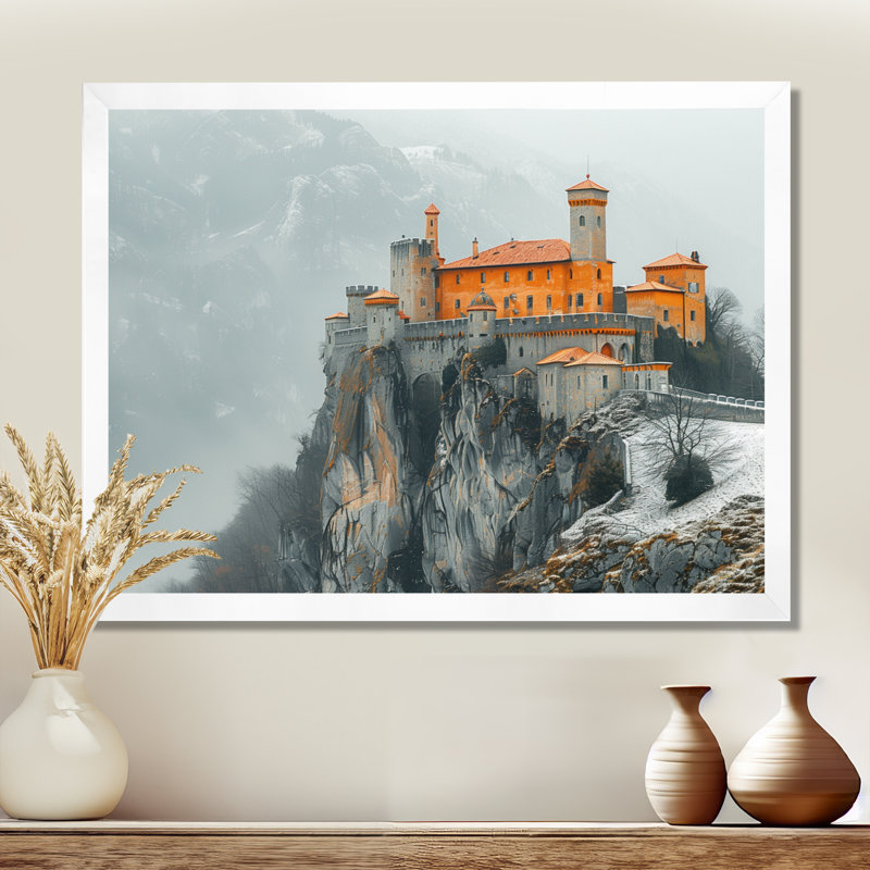 «Gray Yellow Mountain Temple In Mongalia I - Fortress», reproduction d'art murale, H 16 po x l 32 po x P 1 po