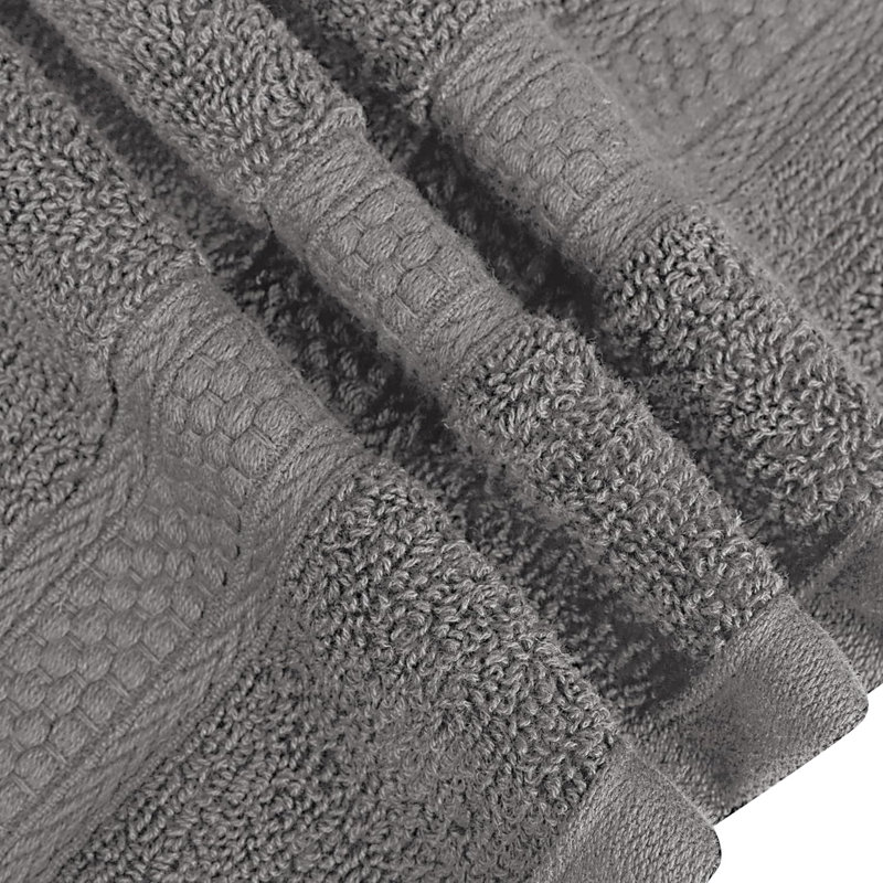Ensemble de serviettes de bain multi-tailles de qualité supérieure Shaik - Alha, Gris anthracite, Ensemble de 3 pièces