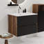 Meuble-lavabo mural 24 po avec lavabo intégré en céramique avec trop-plein, grand meuble-lavabo flottant avec rangement pour salle de bain moderne, pré-assemblé