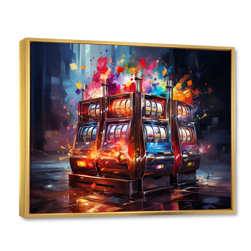 Machine à sous Casino Royale II, H 34 po x l 44 po x P 1,5 po, Cadre flottant doré