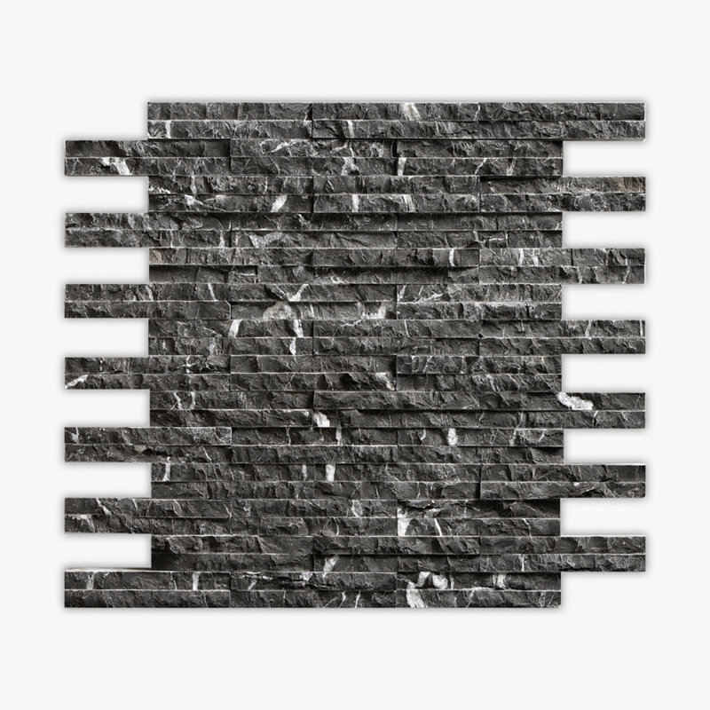 Nero Marquina Splitface Prague Marble Mosaic