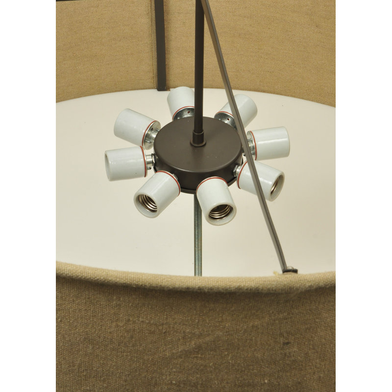 Lustre tambour 8 lumières à abat-jour Huckstep
