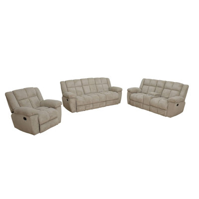 3-Piece Living Room Recliner Set Sofa,Loveseat And Chair by Lark Manor