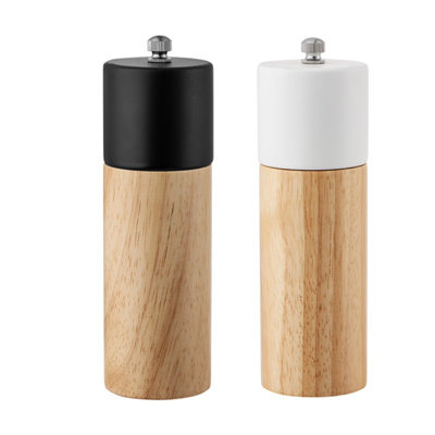 Ensemble de 2 moulins à sel et à poivre avec moulins à sel et à poivre en céramique réglables, salières et poivrières rechargeables, 6,5 po
