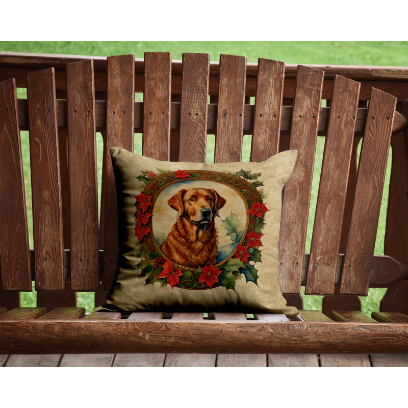 Coussin décoratif intérieur / extérieur en polyester Christmas, 14 po x 14 po, Carré