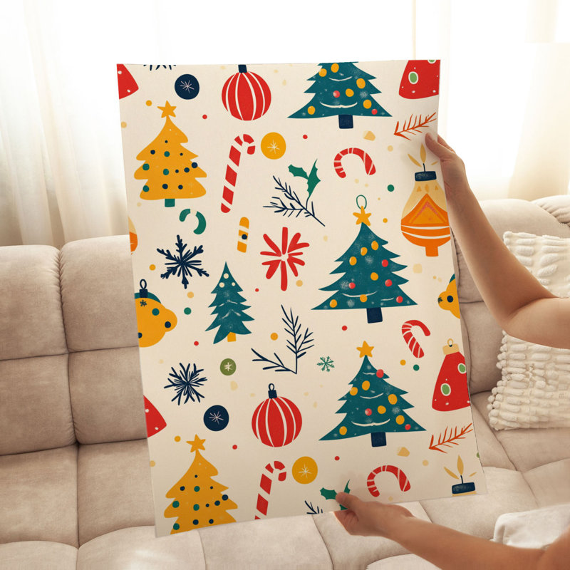 «Holiday Christmas Tree Dreams», reproduction d'art moderne sans cadre, H 36 po x l 24 po