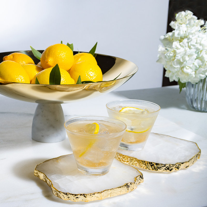 Anna New York Coaster, Crystal/Gold