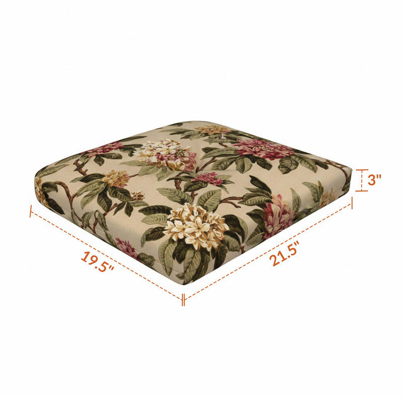 Coussin de remplacement pour chaise d'extérieur Sunbrella, Azalée floral naturel
