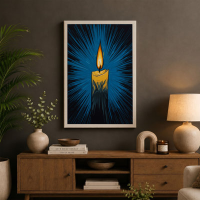 Candlelight Radiates Geometric - Wrapped Canvas