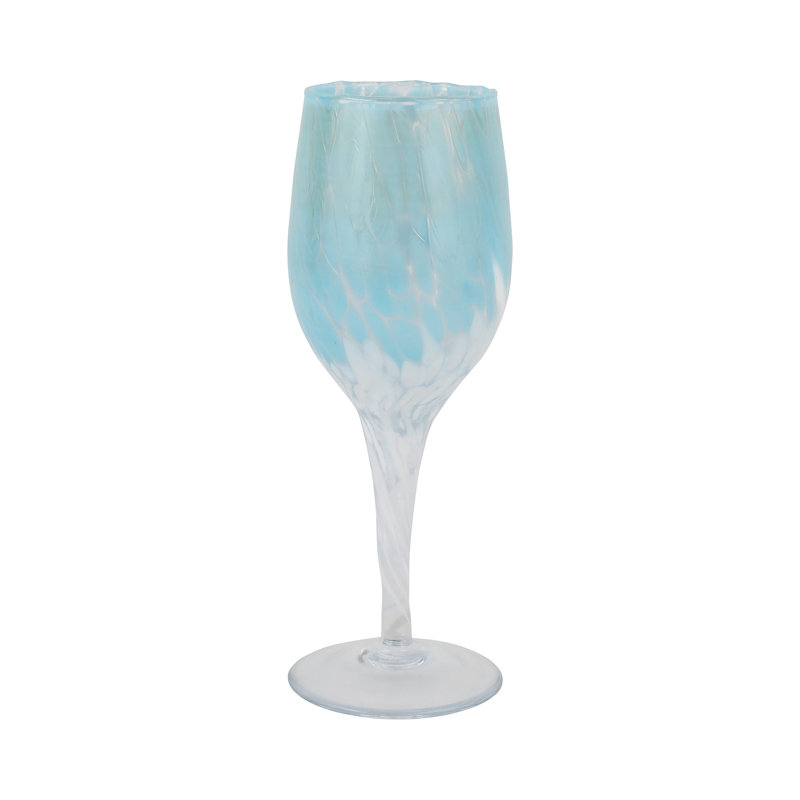 Nuvola 14 oz. Verre à vin blanc, Bleu clair / blanc