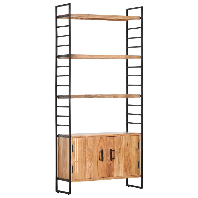 Bibliothèque vidaXL en bois de récupération massif multicolore 31,5 po x 11,8 po x 70,9 po, Brun