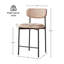Ensemble de tabourets de bar modernes de 2 tabourets de comptoir rembourrés en tissu de 24 pouces avec dossier incurvé et pieds en métal noir, chaises de bar à dossier en grain de bois pour îlot de cuisine-1756331537-1756331541