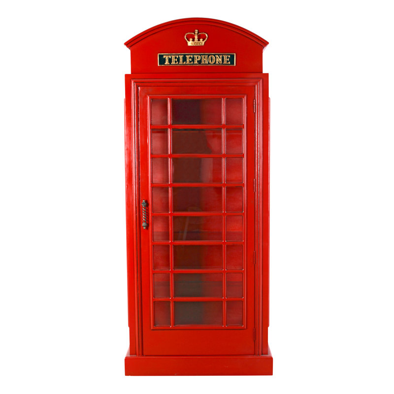 Armoire d'exposition style cabine téléphonique britannique