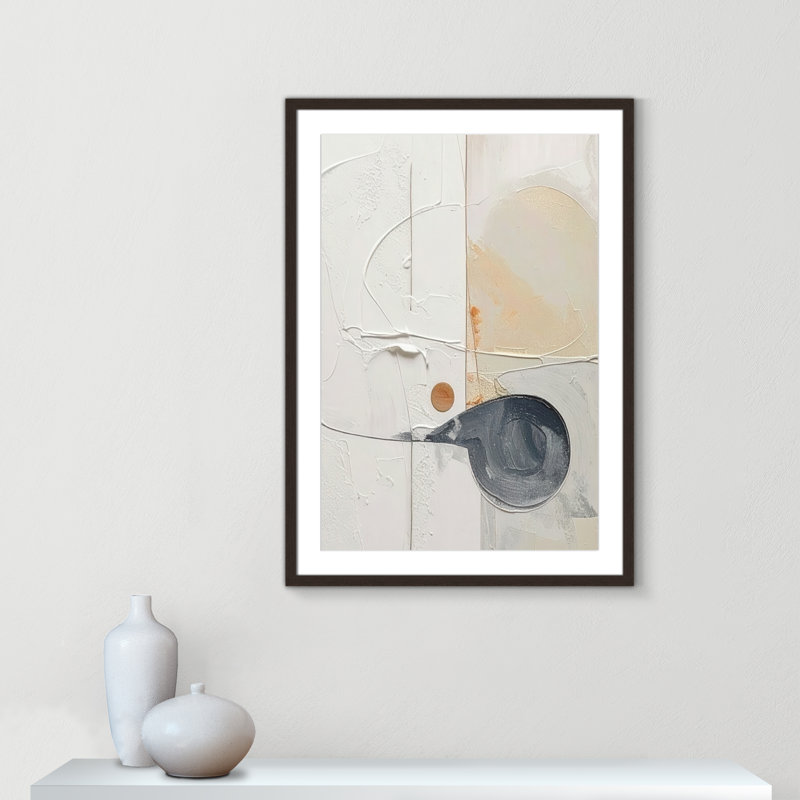 «Plastering III» par Alonza Saunders, L 25,5 po x H 35,5 po, Noyer à grain ouvert, Imprimé mat