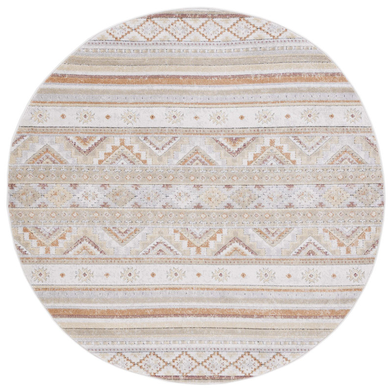 Tapis d'intérieur / extérieur Aidelyn Performance Southwestern, Rond 6 pi