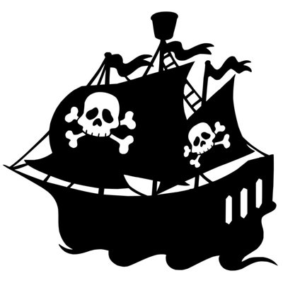 Décalcomanie murale bateau pirate