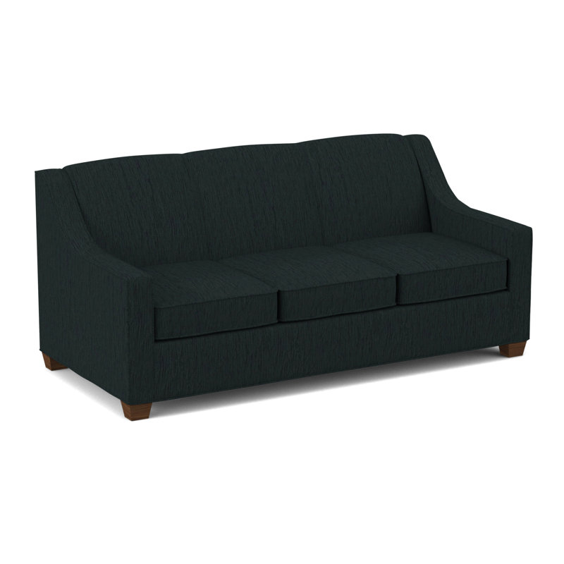 Phillips Square Arm Sofa with Reversible Cushions, Montana Walnut, Fluff Wall Street, 34.5" H x 68" W x 36" D