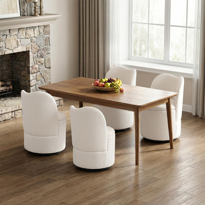 Upholstered Swivel Accent Chair, Beige