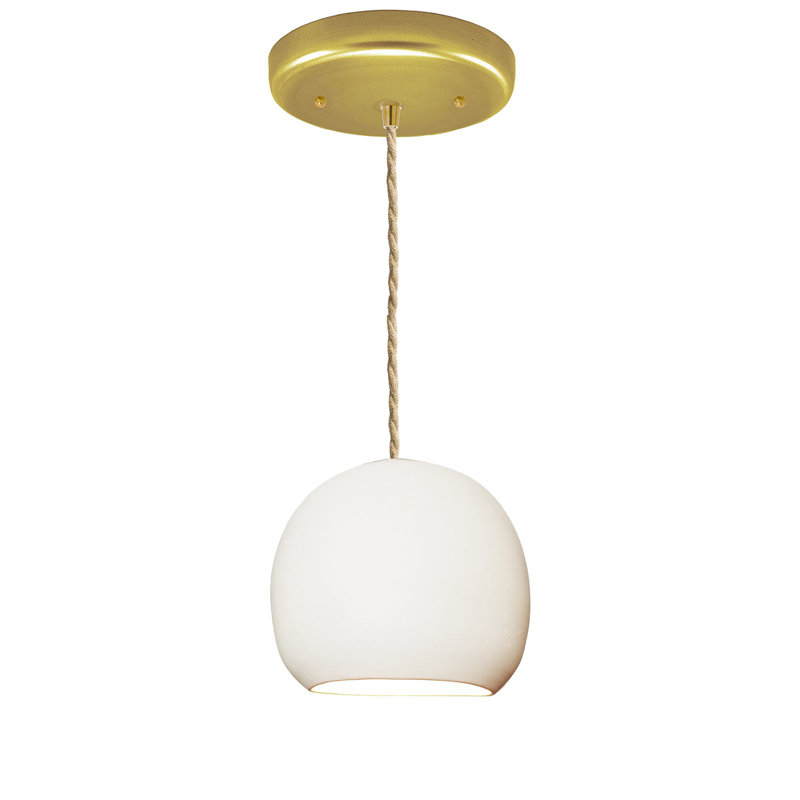 Clay 1 - Light Pendant, 4" H x 5" W x 5" D, Ship, Matte White
