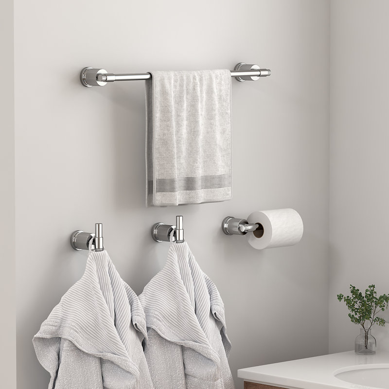 4 - Piece Bathroom Hardware Set, Chrome