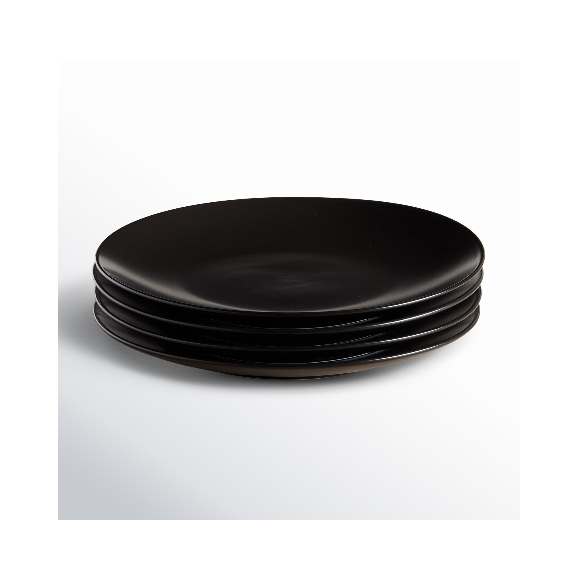 Izie Coupe Stoneware Dinner Plate, Black