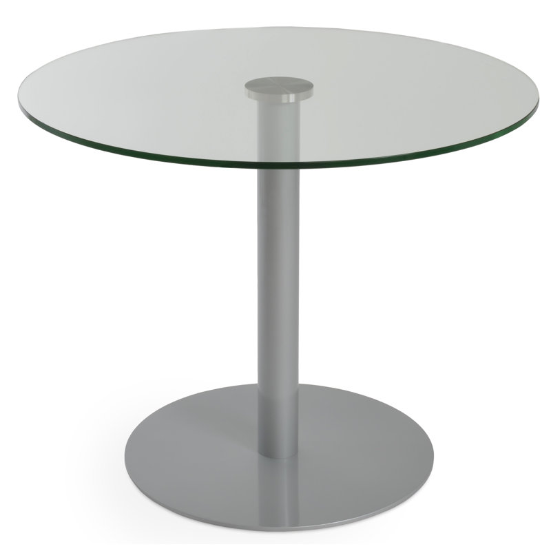 Tango Glass Dining Table, 43.5" L x 43.5" W, Gray