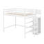 Lit mezzanine double avec garde-robe de rangement-389097636