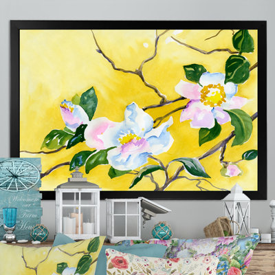 Cerise délicate - reproduction sur toile avec cadre flottant