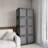 4-Pack Transparent Stackable Storage Bins with 5 Doors to Open with Wheels, Folding Plastic Craft Containers Large Closet Organizers Box-1221434916
