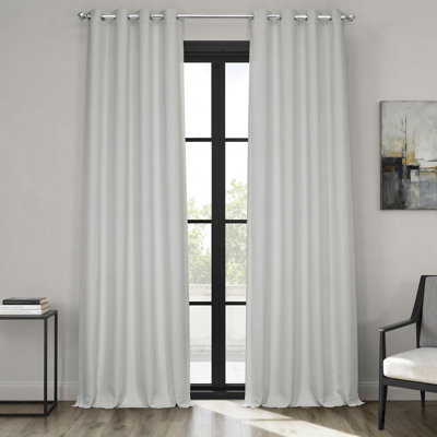 Oneridge Room Darkening Faux Linen Single Curtain Panel