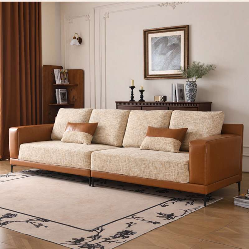 Mid-Century Washable Straight Sofa