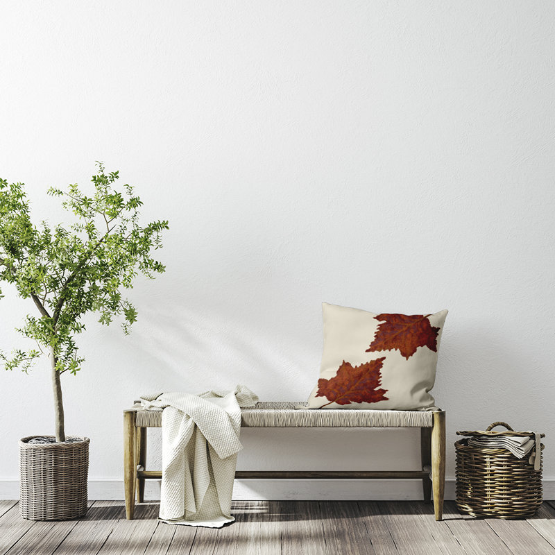  Square Pillow Cover & Insert, Ivory, 18" H x 18" W