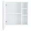 Armoire de salle de bain avec miroir blanche, surface de 0,12 pouce, compartiments internes pour le rangement des serviettes de petite taille