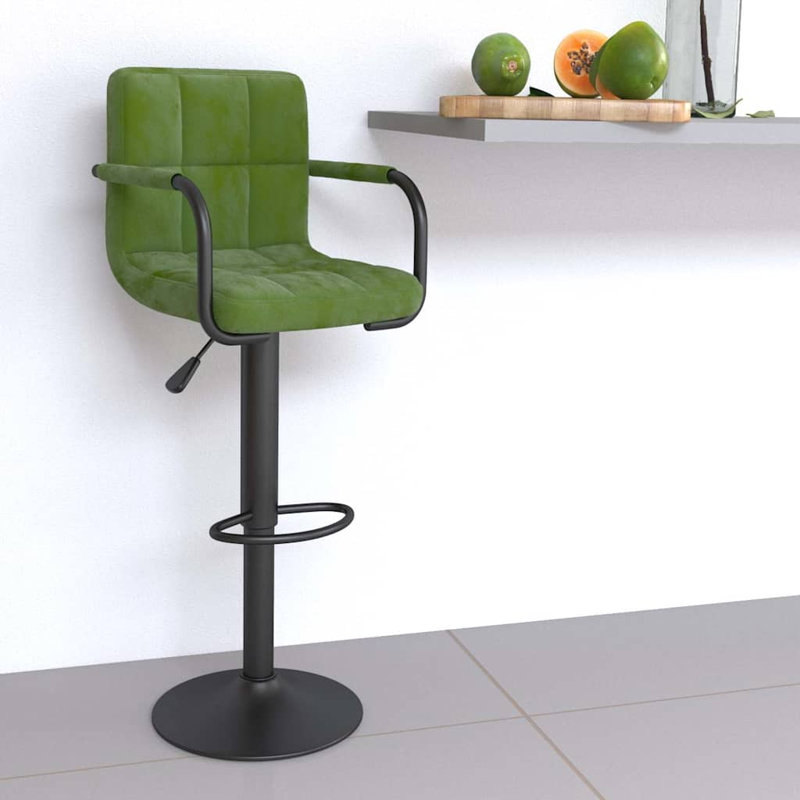 Jarya Swivel Adjustable Height Counter Stool with Metal Frame, Light Green