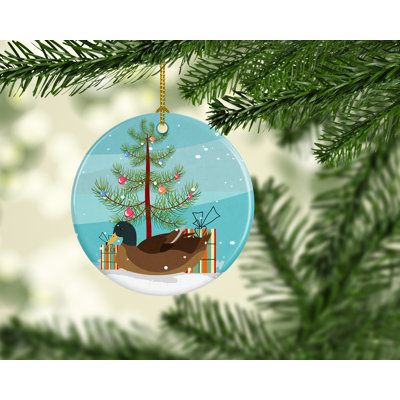 3'' Ceramic Animals Holiday Shaped Ornament
