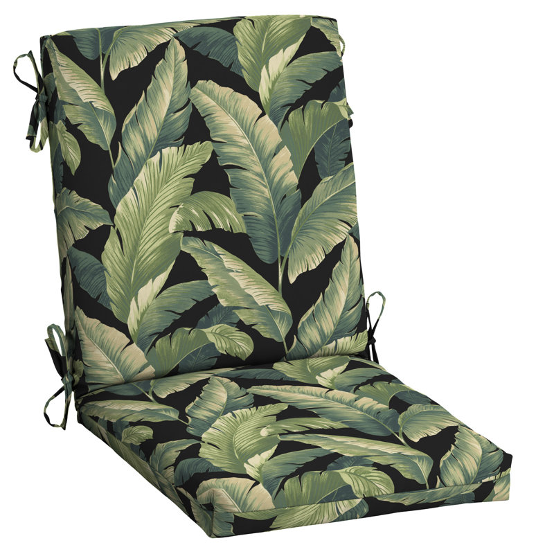 ARDEN Outdoor Lounge Chair 3.5" Cushion, 3.5" H x 20" W x 20" D, Black/Green