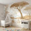 Papier peint blanc avec pépinière, décoration murale safari amovible-2366966-2366967