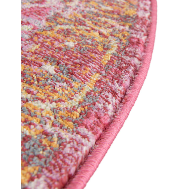 Folmar Oriental Indoor Rug, Round 8', Pink