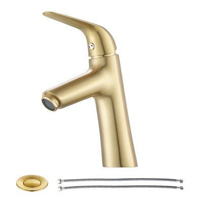 Single-Hole Single-handle Bathroom Faucet with Drain Assembly