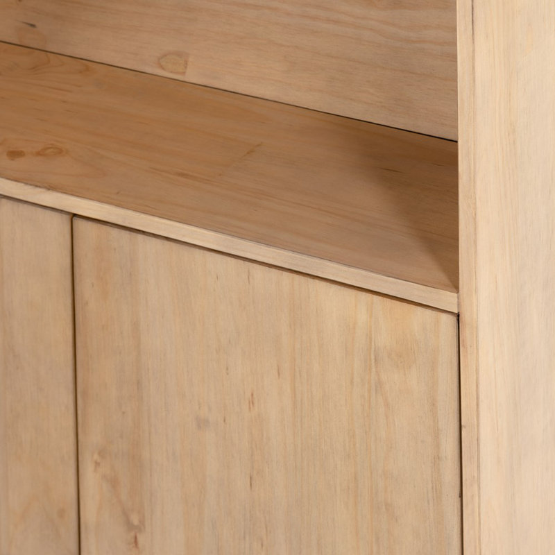 Bane Solid Wood Bookcase, Smoked Pine