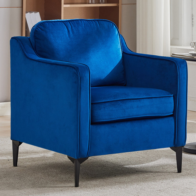 1 Seater Linen Sofa, Blue