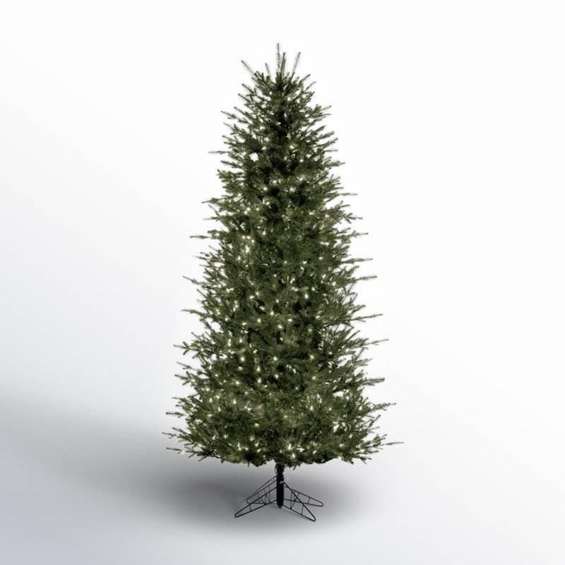Artificial Fir Christmas Tree with Lights, 5.5', Clear/White