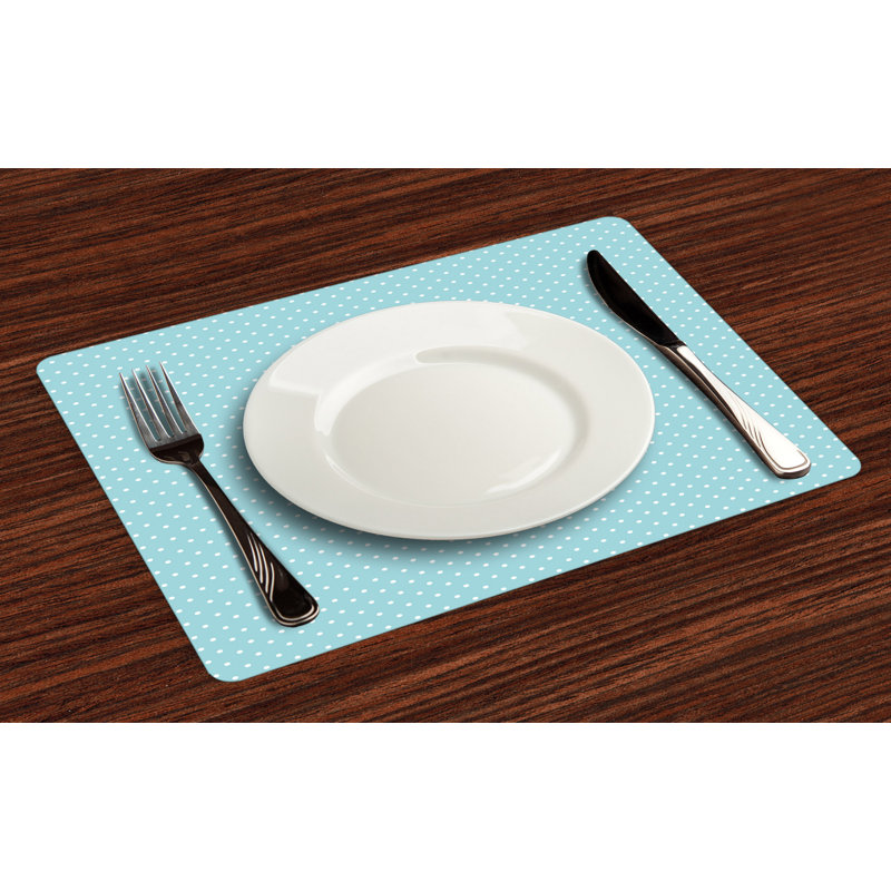 Polyester Polka Dots Rectangle Placemat