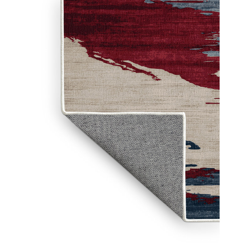 Tapis beige lavable à la machine, Rond 7 pi