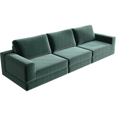 Canapé modulaire Cloud, siège rembourré à siège profond moderne pour le salon, la chambre à coucher, aucun assemblage requis, tissu désossé en velours côtelé, configurations flexibles