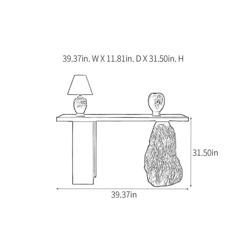 Console Retro Art, H 31,5 po x l 39,37 po x P 11,81 po