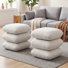 Upholstered Swivel Footrest Round Accent Ottoman