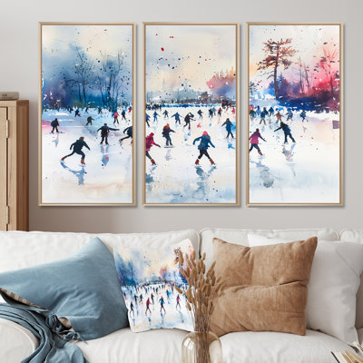 Addrienne - Ensemble d'art mural paysage d'hiver