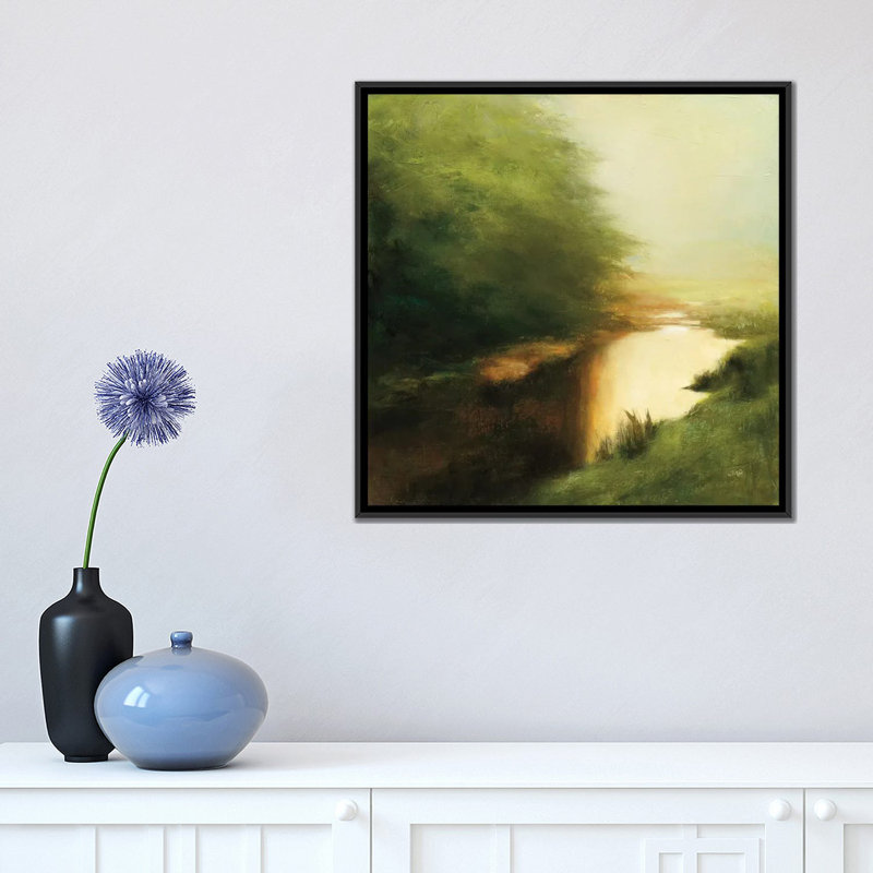 « spring matinée », impression sur toile, H 37 po x l 37 po x P 1,5 po, Toile avec cadre noir, Pas de tapis