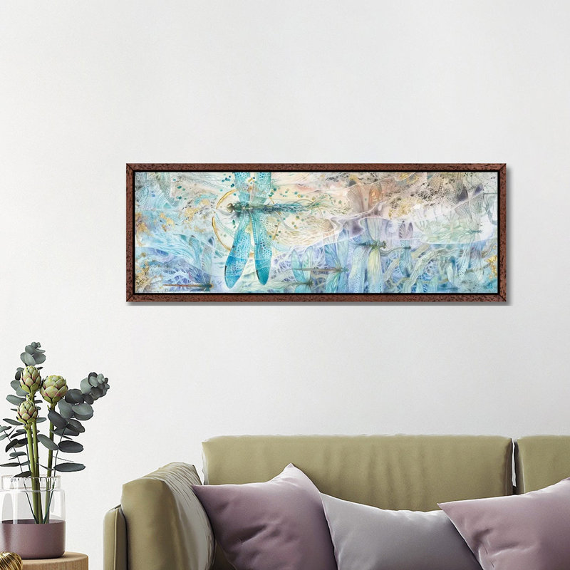 Against The Flow by Stephanie Law - Panoramic Painting on Canvas, Classic Brown Wood Framed, 121.92 cm H x 40.64 cm W